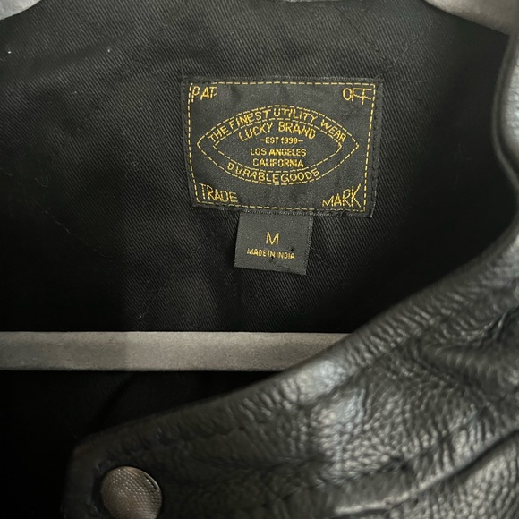 Lucky Brand Black Leather Jacket Size Medium - Picture 5 of 5